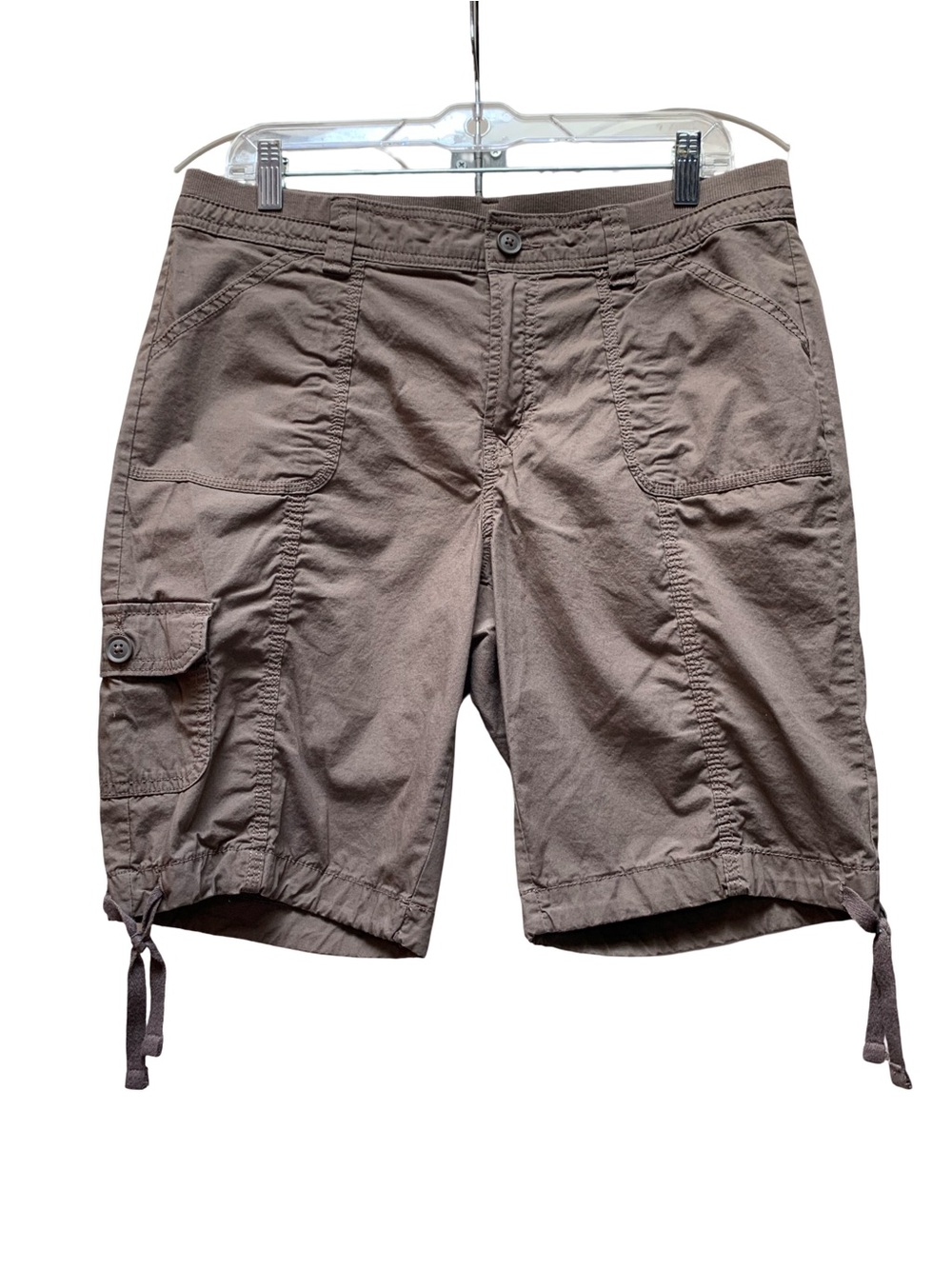 St. John's Bay Brown Cargo Drawstring Hem Shorts